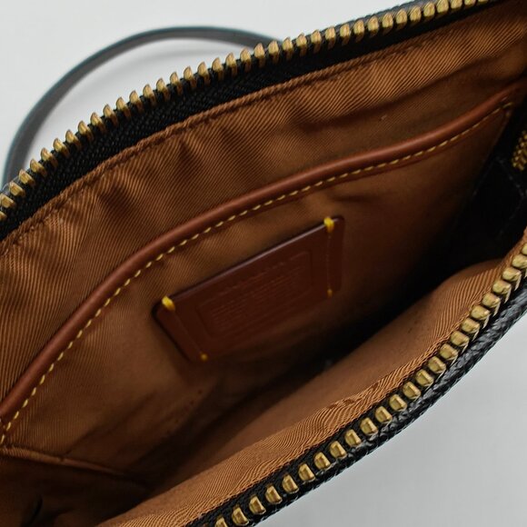 COACH Cross grain leather Kitt small crossbody messenger bag -BLACK (Has defect) - Picture 8 of 14